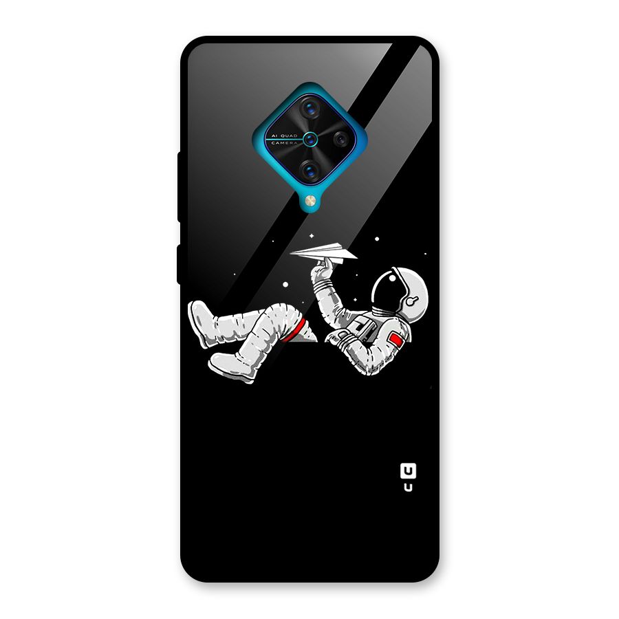 Astronaut Aeroplane Glass Back Case for Vivo S1 Pro