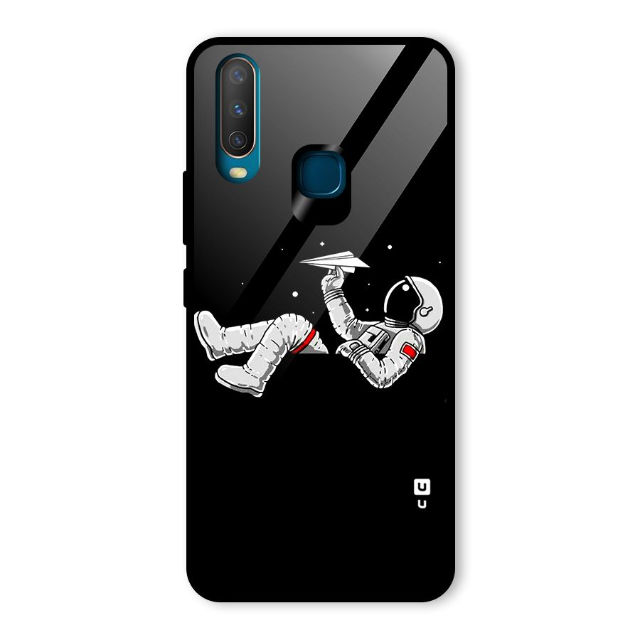Astronaut Aeroplane Glass Back Case for Vivo U10