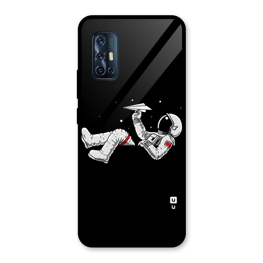Astronaut Aeroplane Glass Back Case for Vivo V17