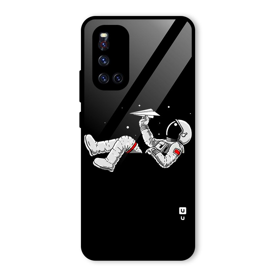 Astronaut Aeroplane Glass Back Case for Vivo V19