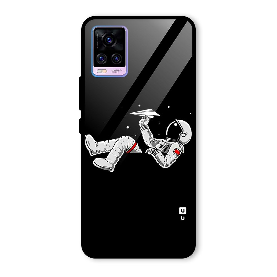 Astronaut Aeroplane Glass Back Case for Vivo V20 Pro