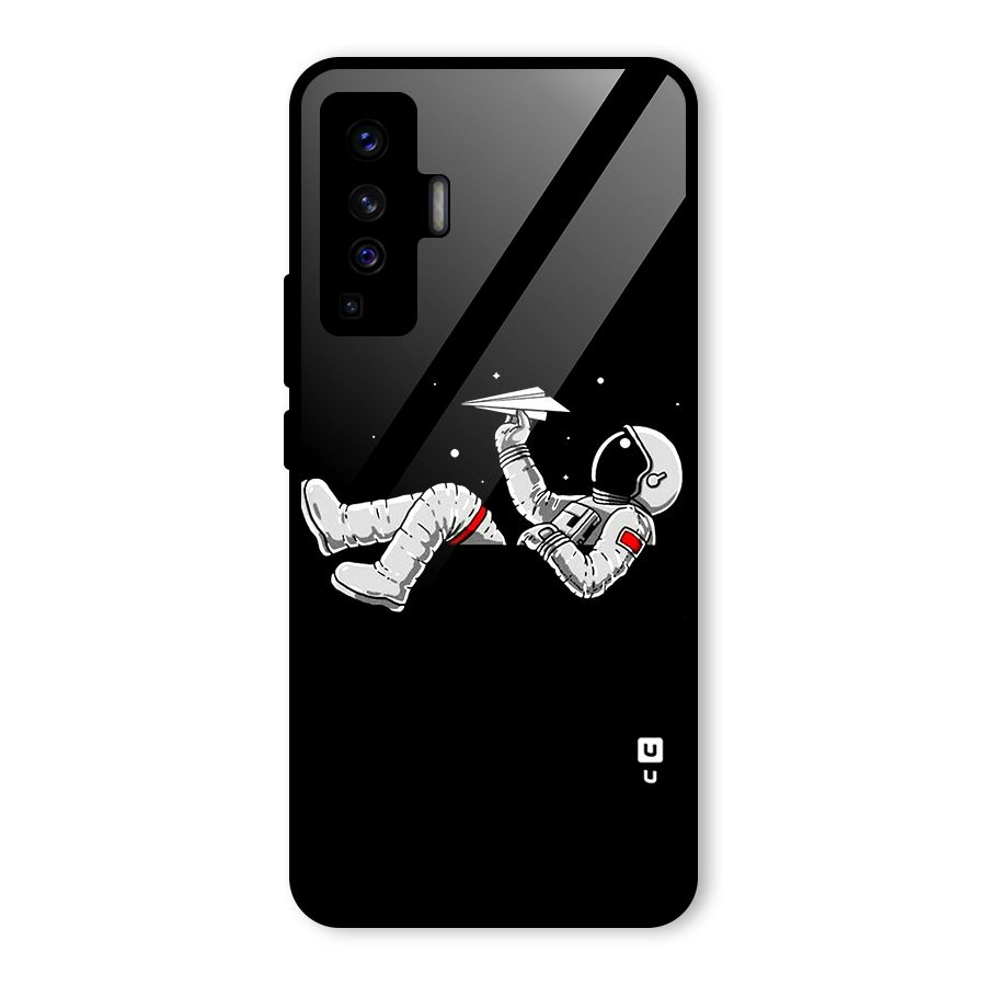 Astronaut Aeroplane Glass Back Case for Vivo X50