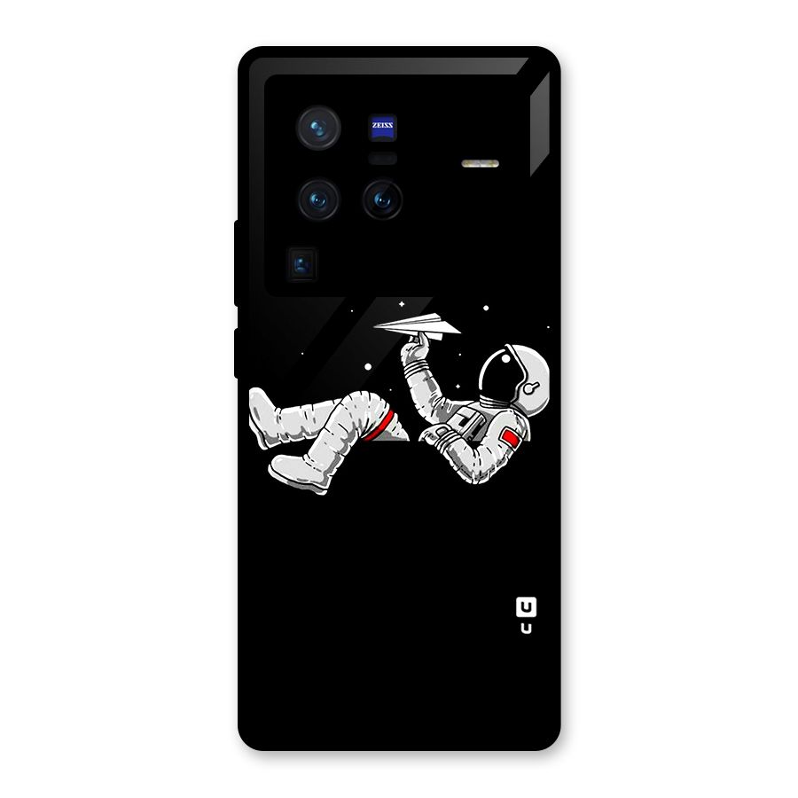 Astronaut Aeroplane Glass Back Case for Vivo X80 Pro