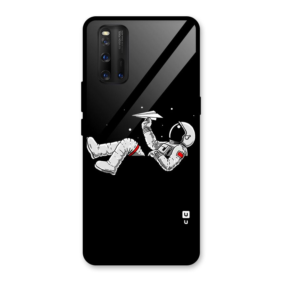 Astronaut Aeroplane Glass Back Case for Vivo iQOO 3