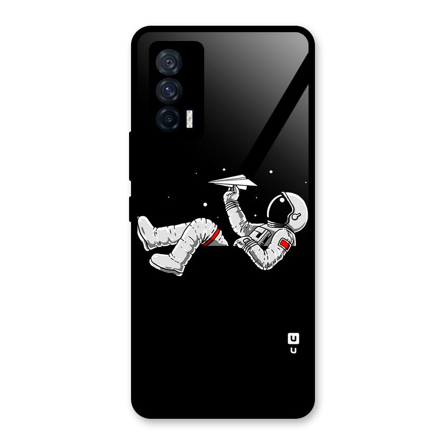 Astronaut Aeroplane Glass Back Case for Vivo iQOO 7 5G
