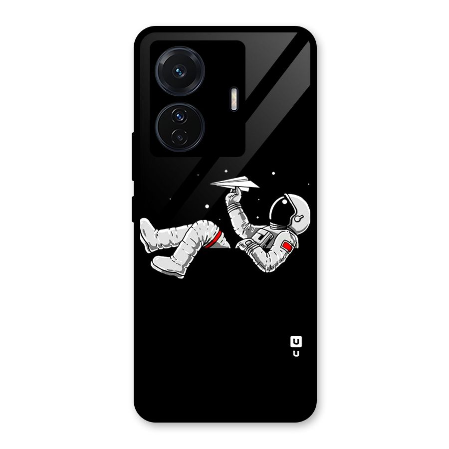 Astronaut Aeroplane Glass Back Case for Vivo iQOO Z6 Pro