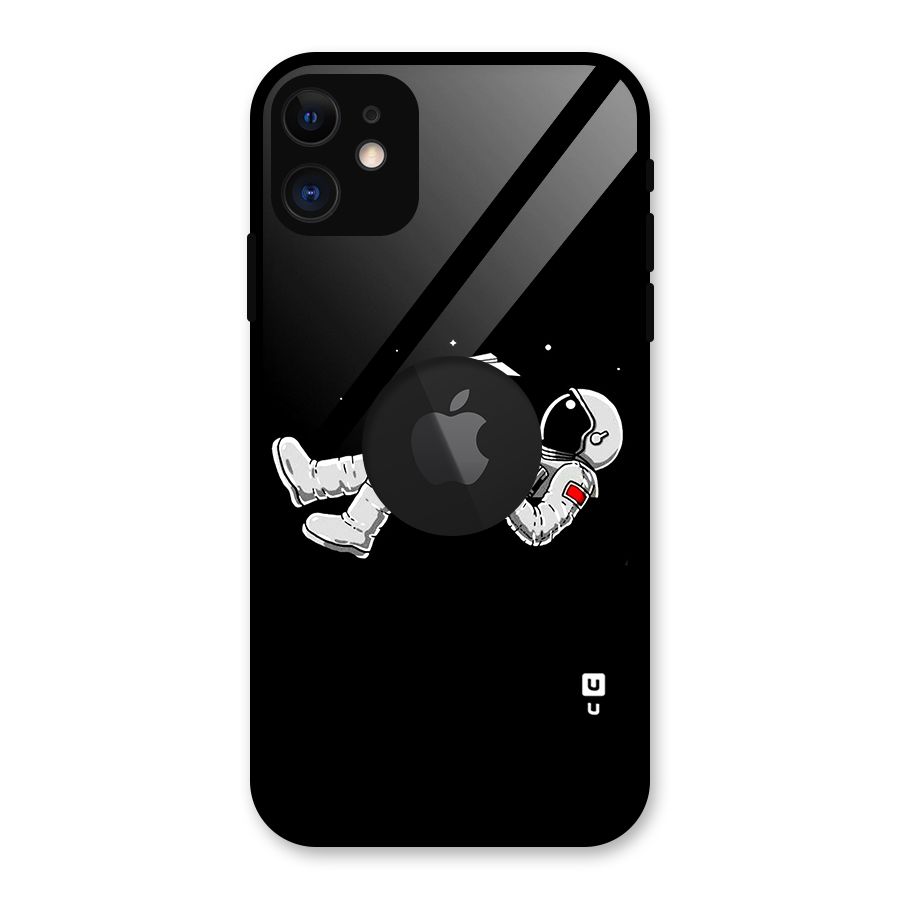 Astronaut Aeroplane Glass Back Case for iPhone 11 Logo Cut