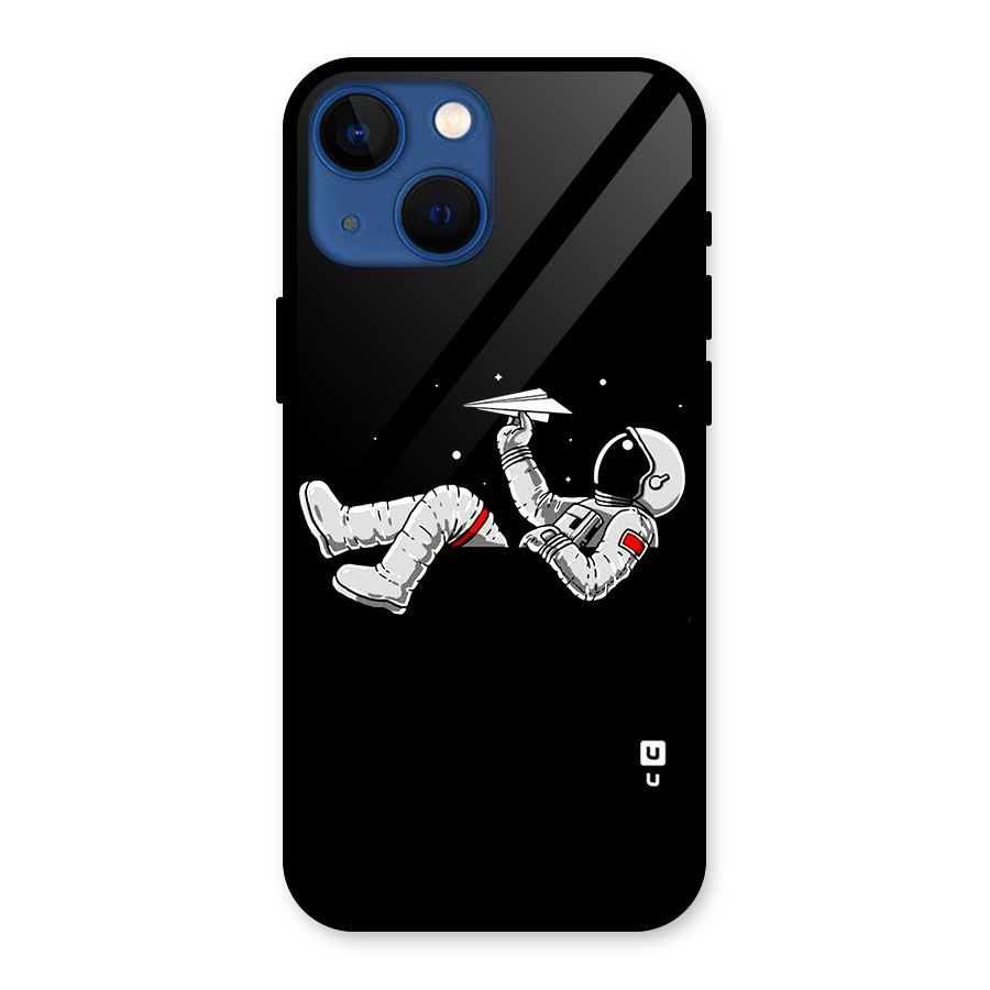 Astronaut Aeroplane Glass Back Case for iPhone 13 Mini