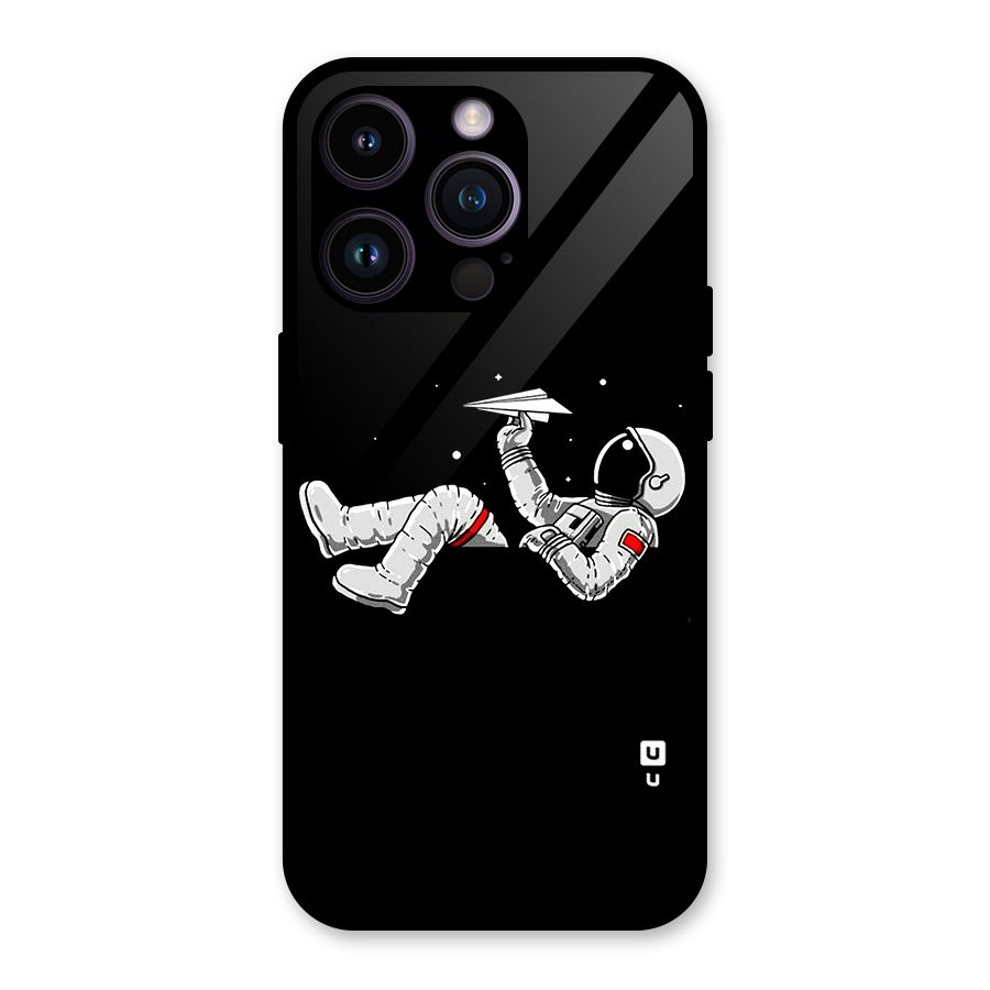 Astronaut Aeroplane Glass Back Case for iPhone 14 Pro
