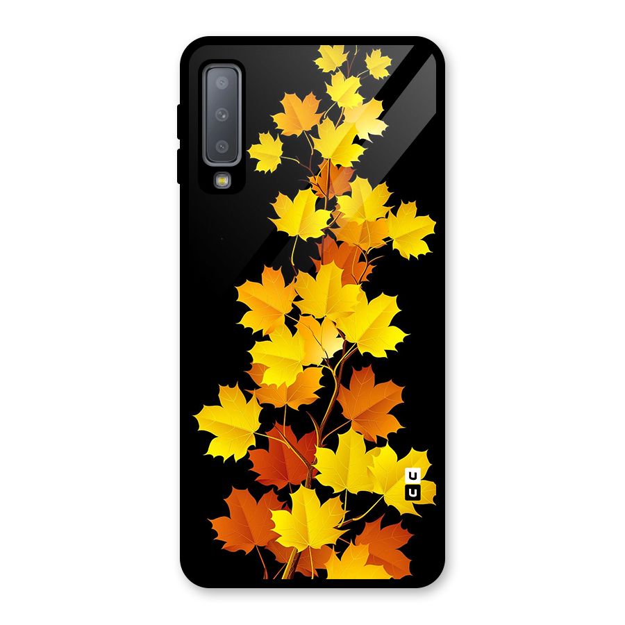 Autumn Forest Leaves Glass Back Case for Galaxy A7 (2018)
