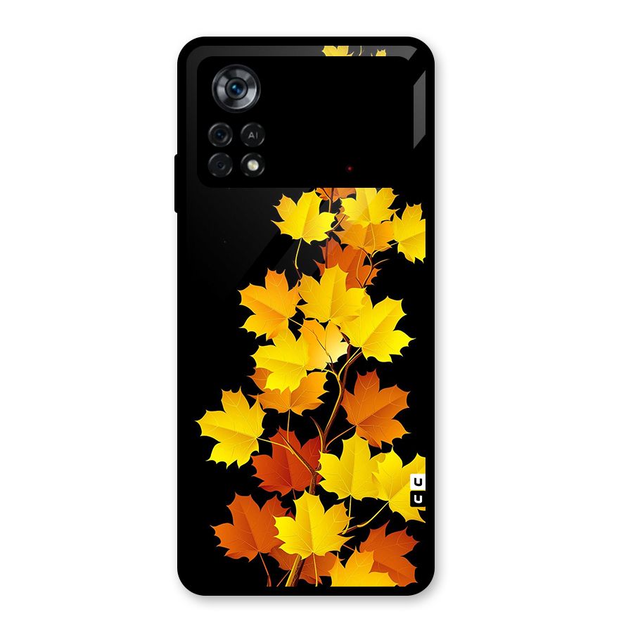 Autumn Forest Leaves Glass Back Case for Poco X4 Pro 5G