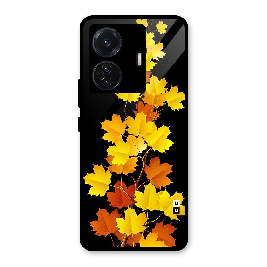 Autumn Forest Leaves Glass Back Case for Vivo T1 Pro