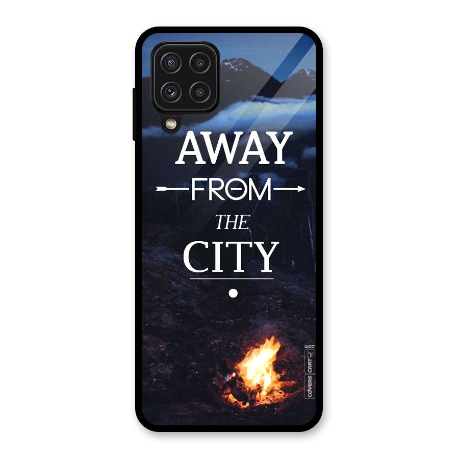 Away From City Glass Back Case for Galaxy A22 4G