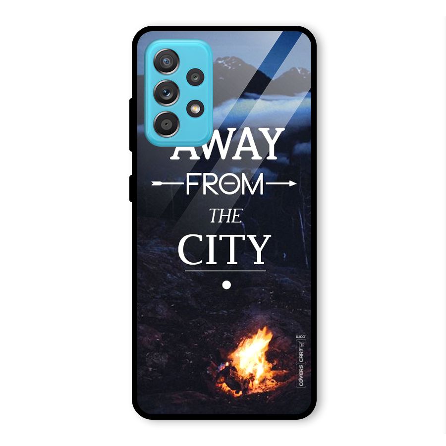 Away From City Glass Back Case for Galaxy A52