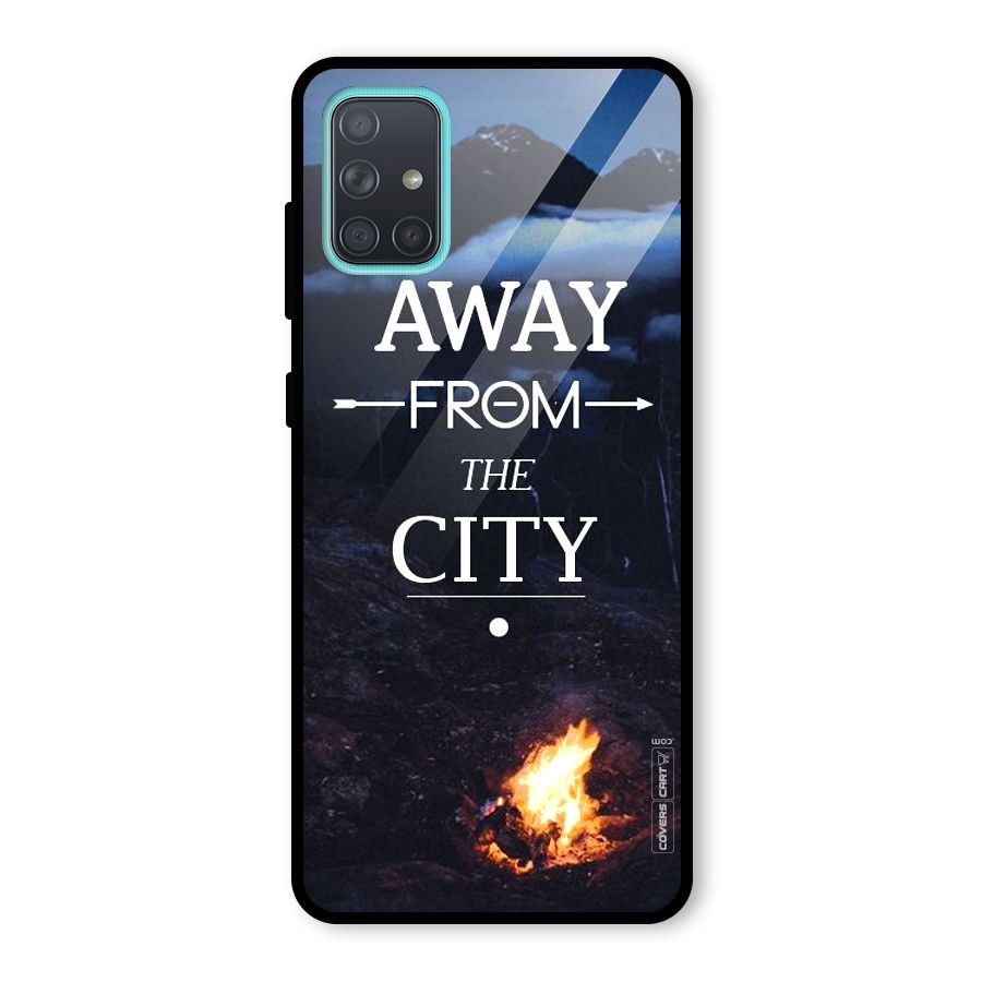 Away From City Glass Back Case for Galaxy A71