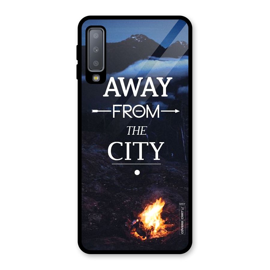 Away From City Glass Back Case for Galaxy A7 (2018)