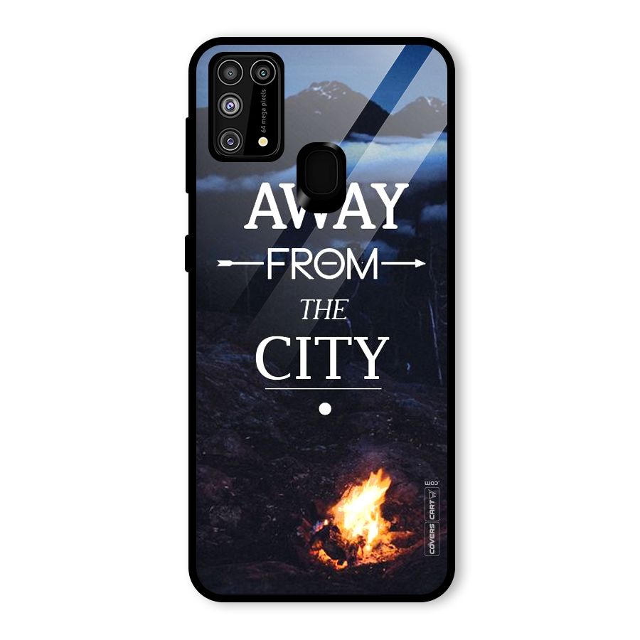 Away From City Glass Back Case for Galaxy F41
