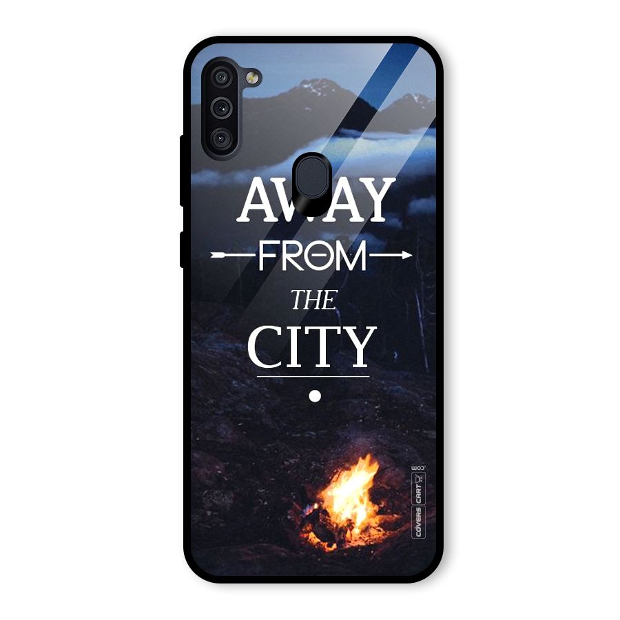 Away From City Glass Back Case for Galaxy M11