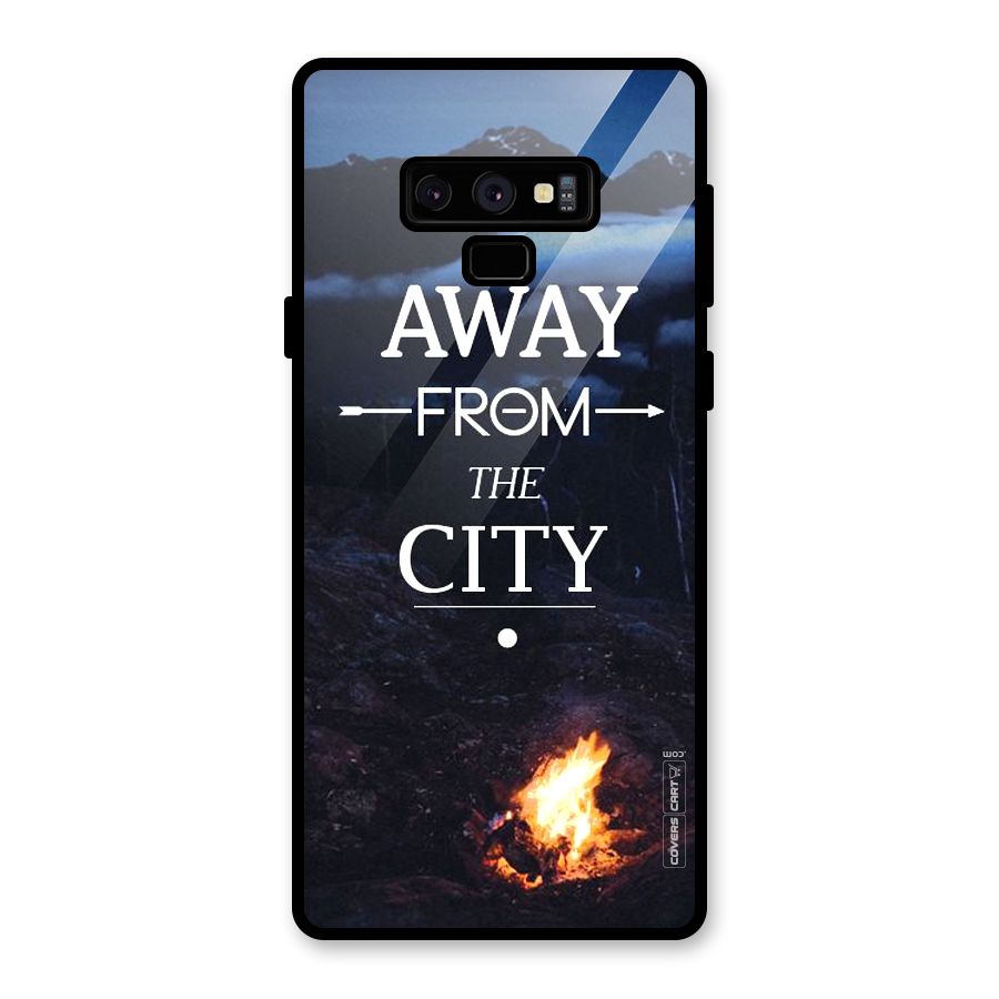 Away From City Glass Back Case for Galaxy Note 9