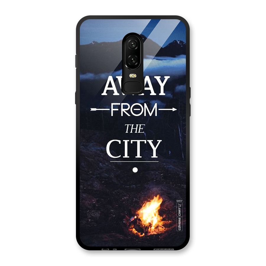 Away From City Glass Back Case for OnePlus 6