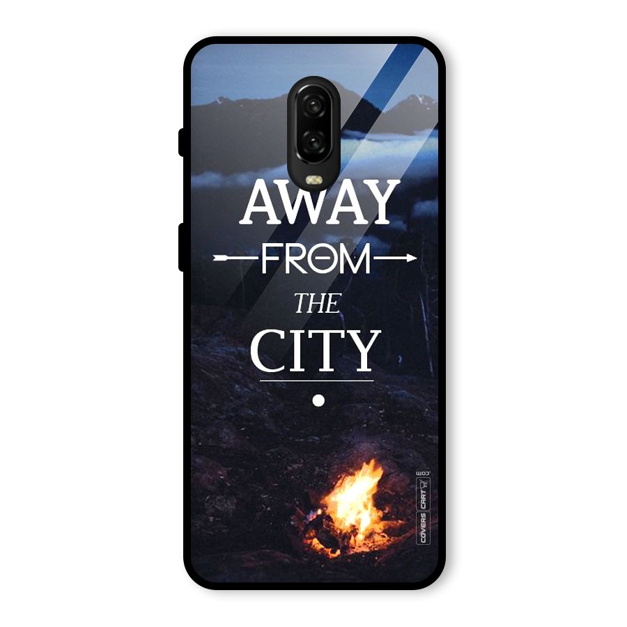 Away From City Glass Back Case for OnePlus 6T