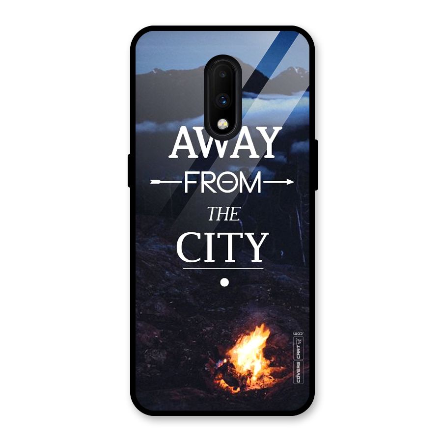 Away From City Glass Back Case for OnePlus 7