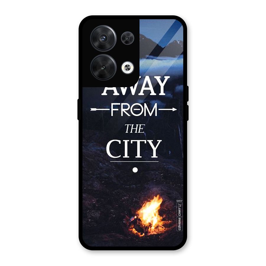 Away From City Glass Back Case for Oppo Reno8 5G