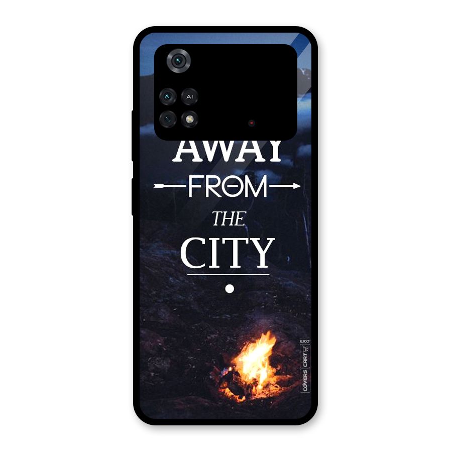 Away From City Glass Back Case for Poco M4 Pro 4G