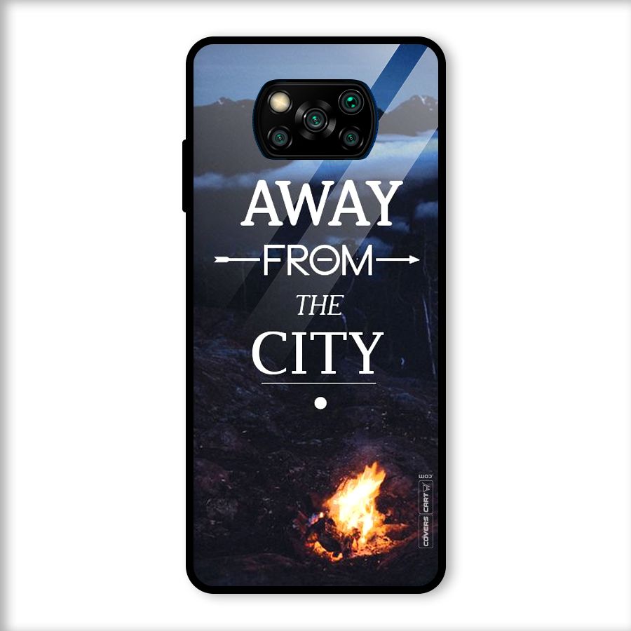 Away From City Glass Back Case for Poco X3