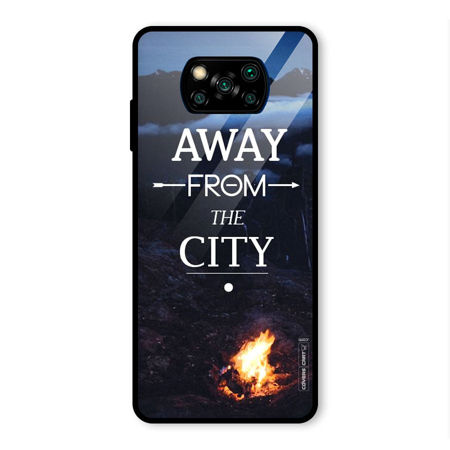 Away From City Glass Back Case for Poco X3 Pro