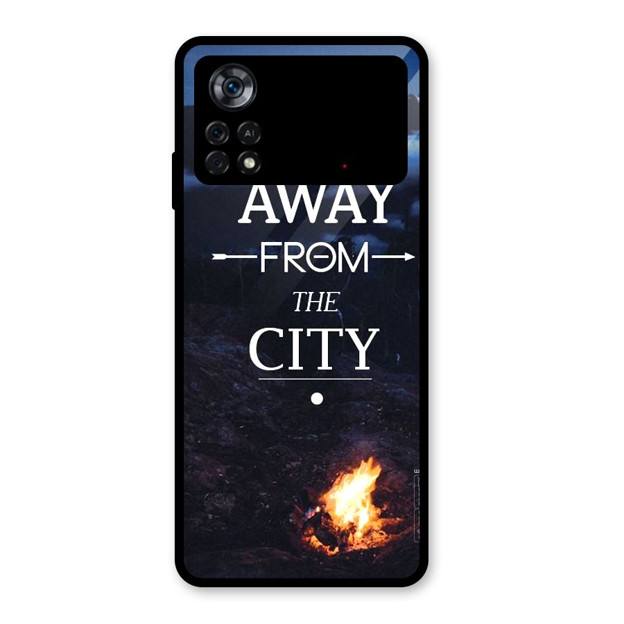 Away From City Glass Back Case for Poco X4 Pro 5G
