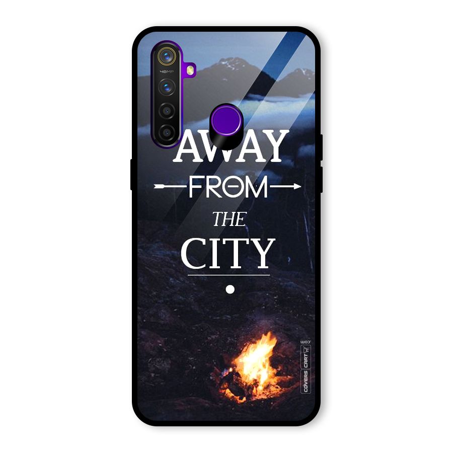 Away From City Glass Back Case for Realme 5 Pro