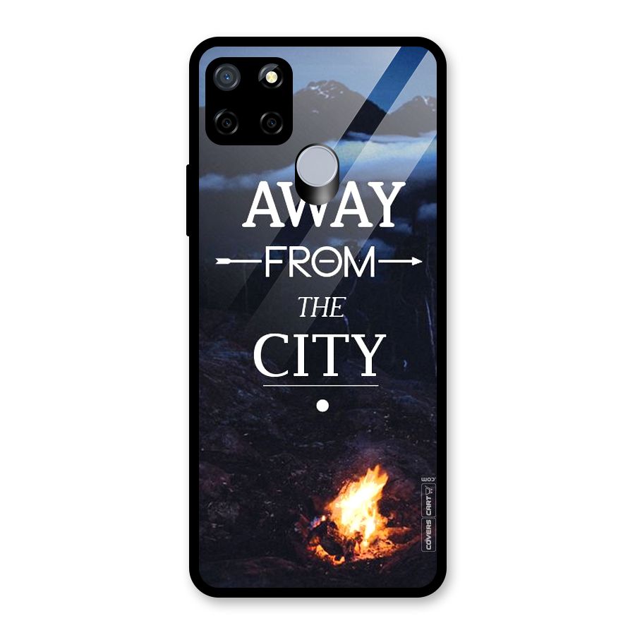 Away From City Glass Back Case for Realme C15