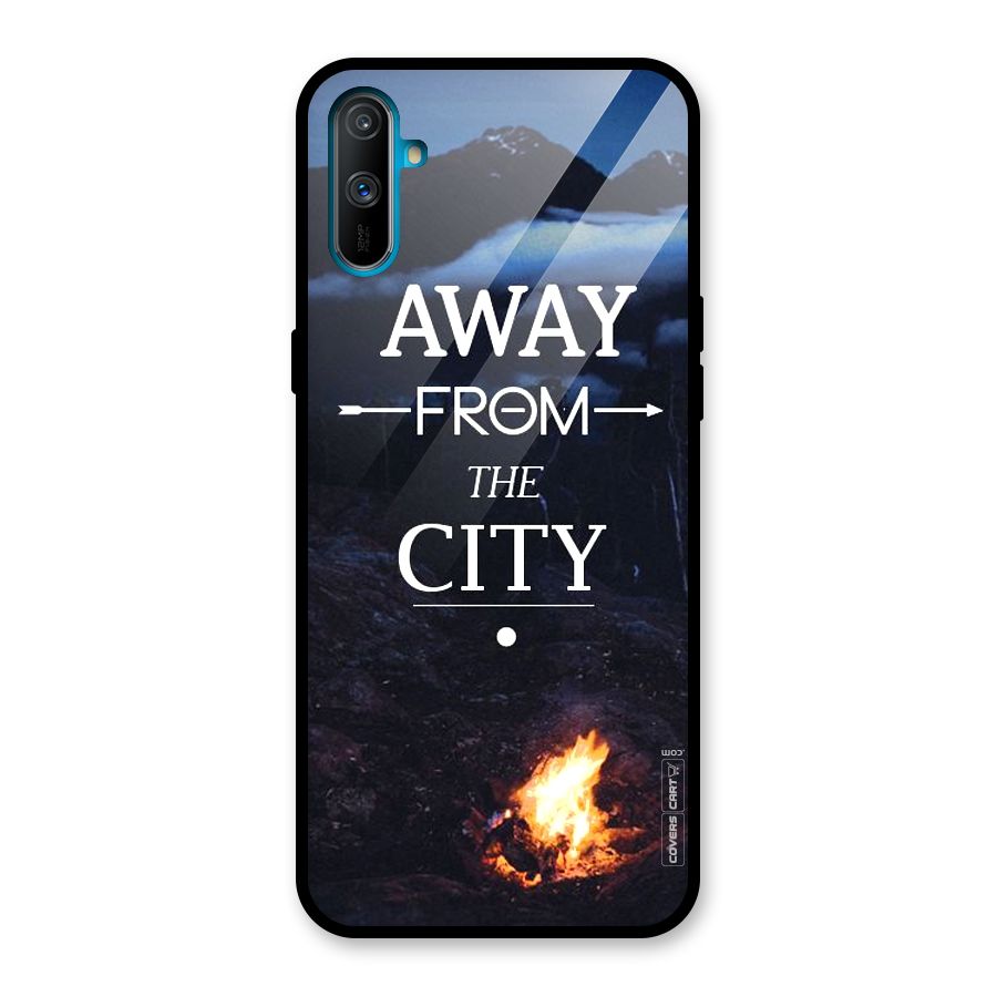Away From City Glass Back Case for Realme C3