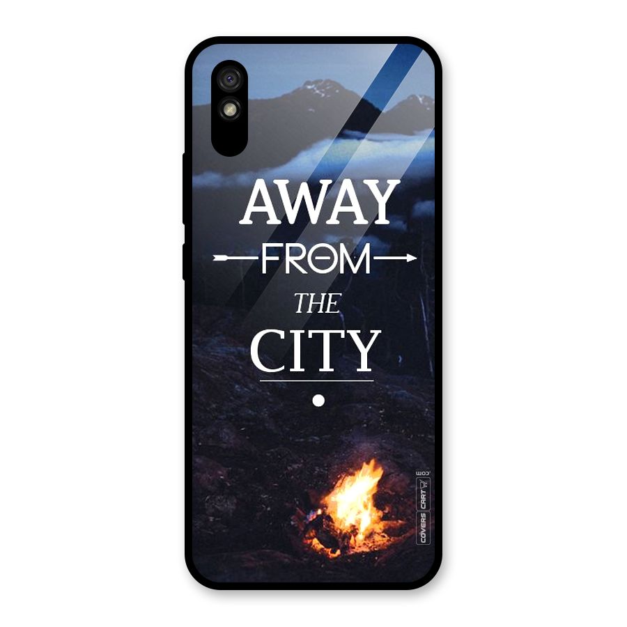 Away From City Glass Back Case for Redmi 9A