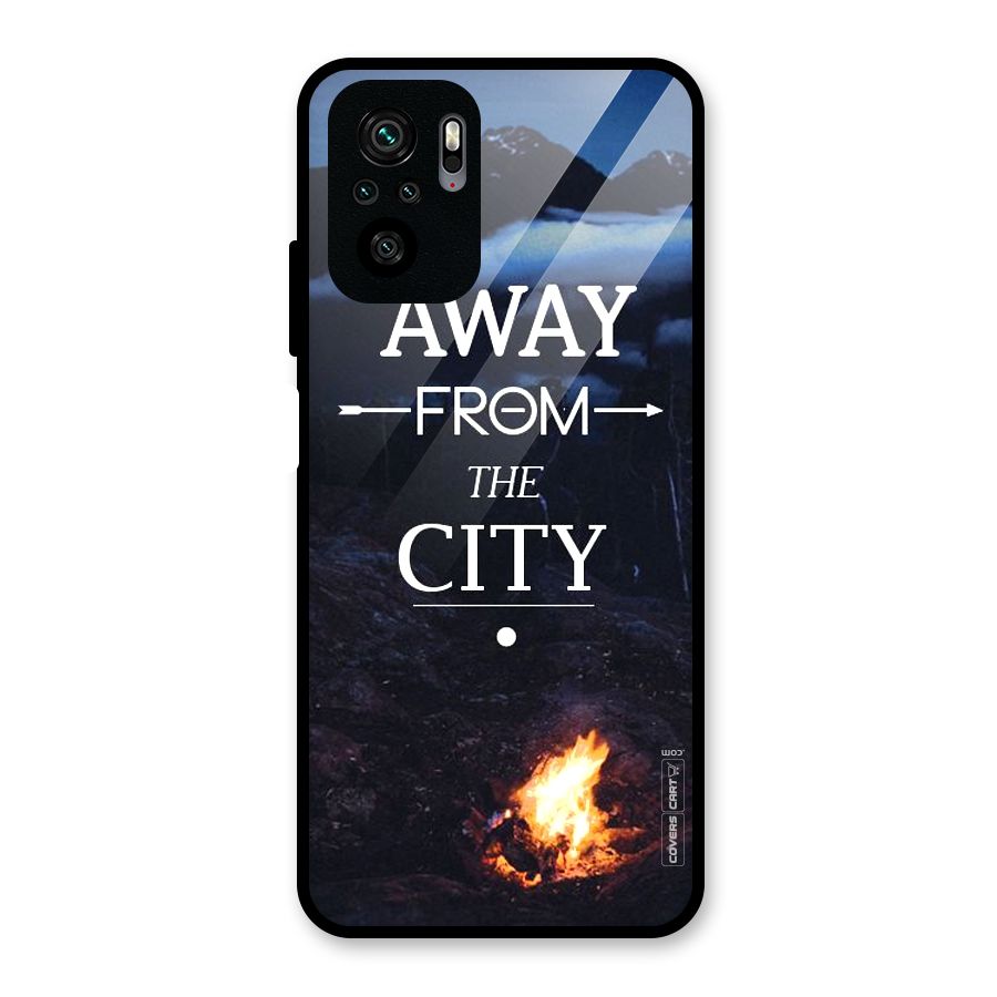 Away From City Glass Back Case for Redmi Note 10S