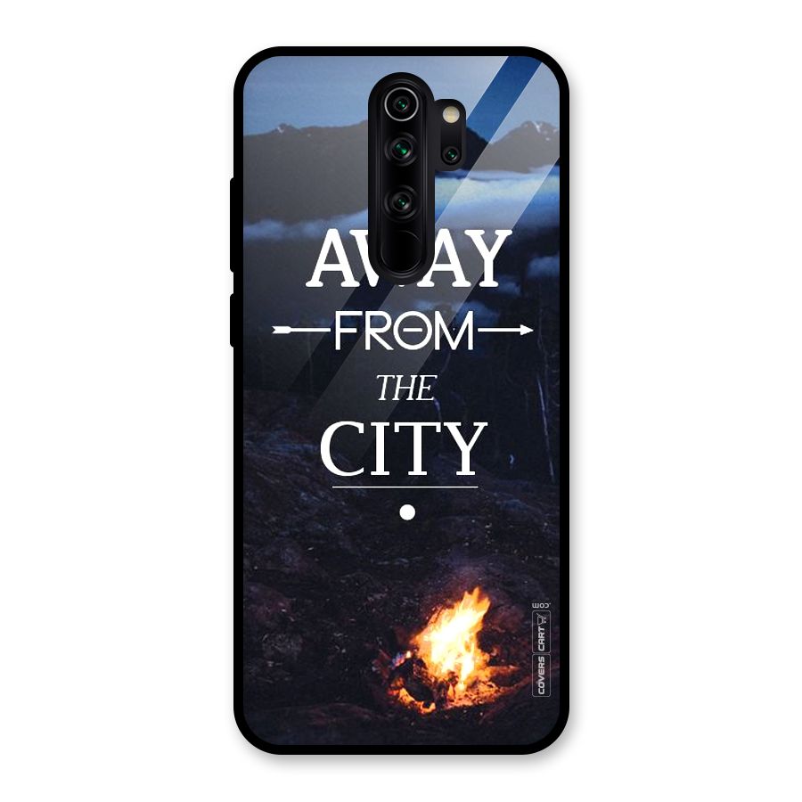 Away From City Glass Back Case for Redmi Note 8 Pro