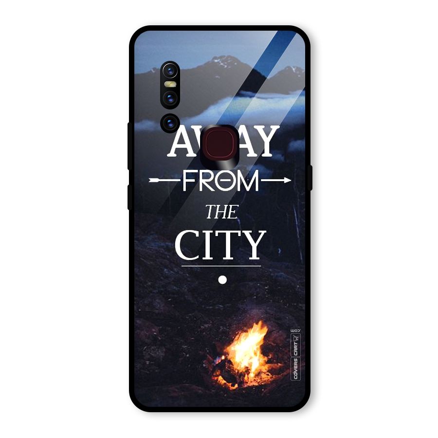Away From City Glass Back Case for Vivo V15