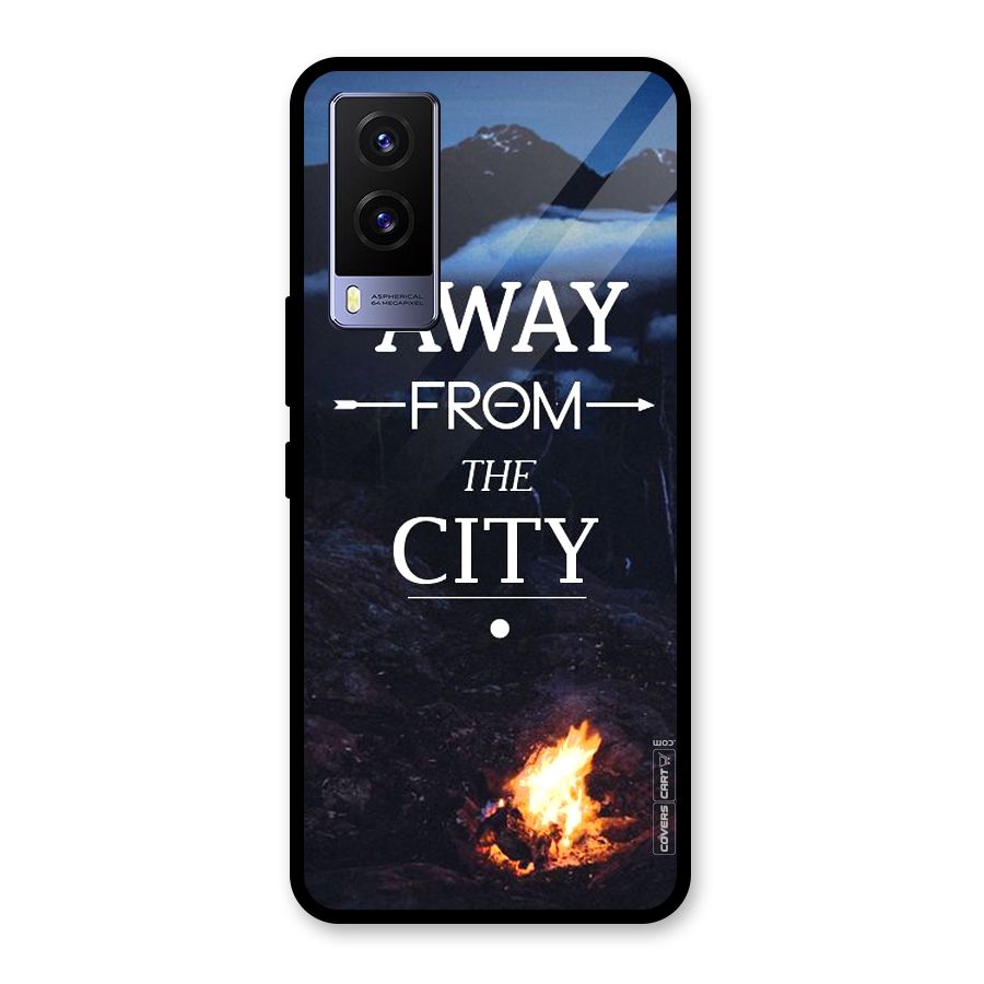 Away From City Glass Back Case for Vivo V21e 5G