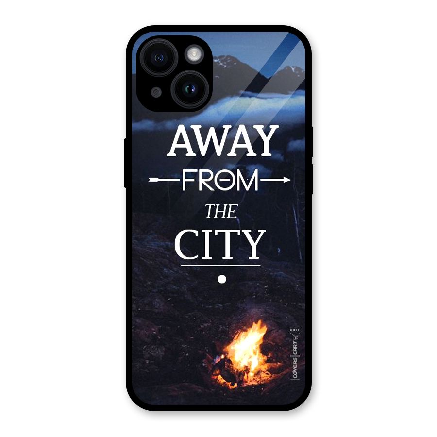 Away From City Glass Back Case for iPhone 14