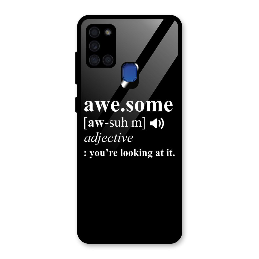 Awesome Looking at it Glass Back Case for Galaxy A21s