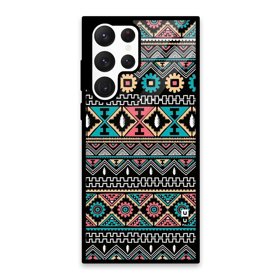 Aztec Beautiful Creativity Glass Back Case for Galaxy S22 Ultra 5G