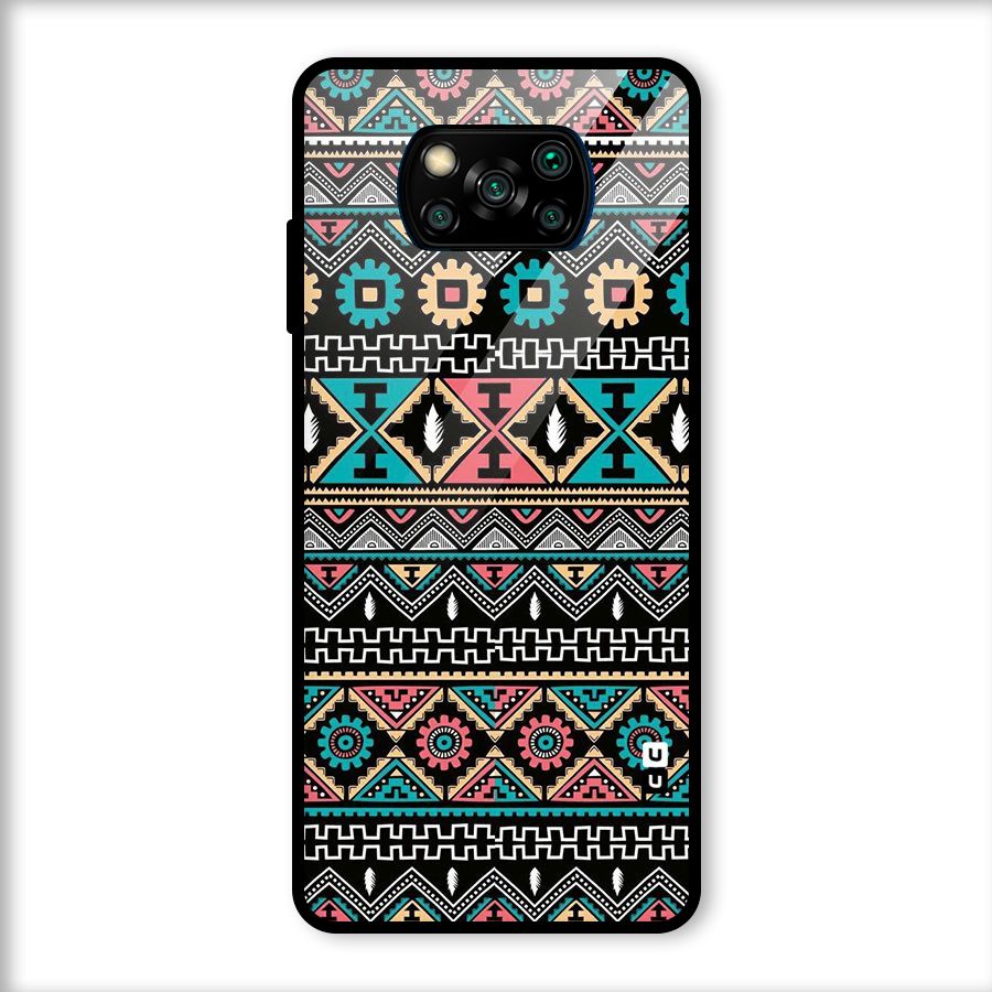 Aztec Beautiful Creativity Glass Back Case for Poco X3