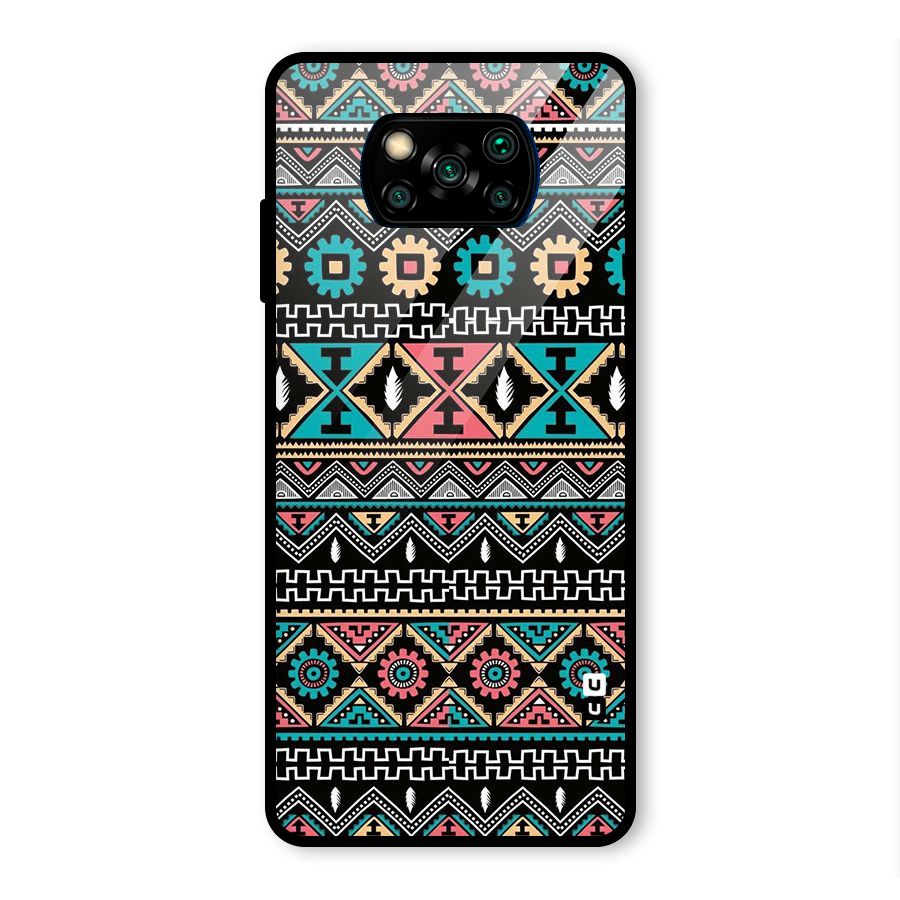 Aztec Beautiful Creativity Glass Back Case for Poco X3 Pro