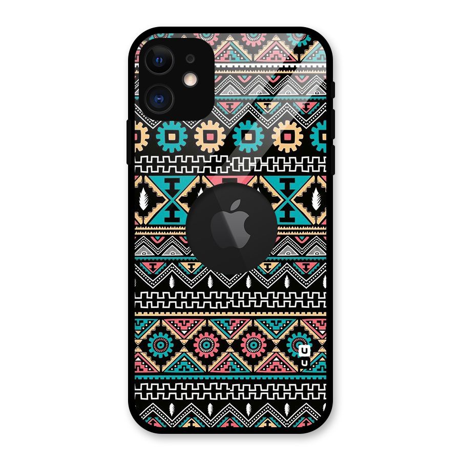 Aztec Beautiful Creativity Glass Back Case for iPhone 11 Logo Cut