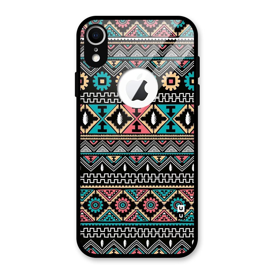 Aztec Beautiful Creativity Glass Back Case for iPhone XR Logo Cut