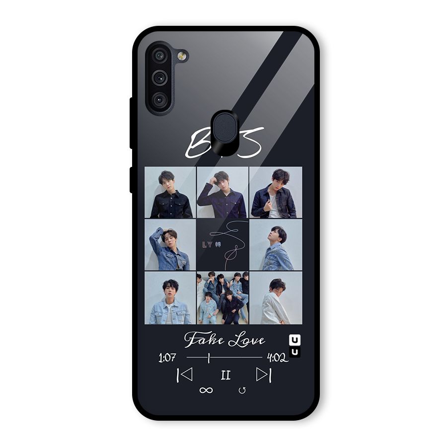 BTS Fake Love Glass Back Case for Galaxy M11