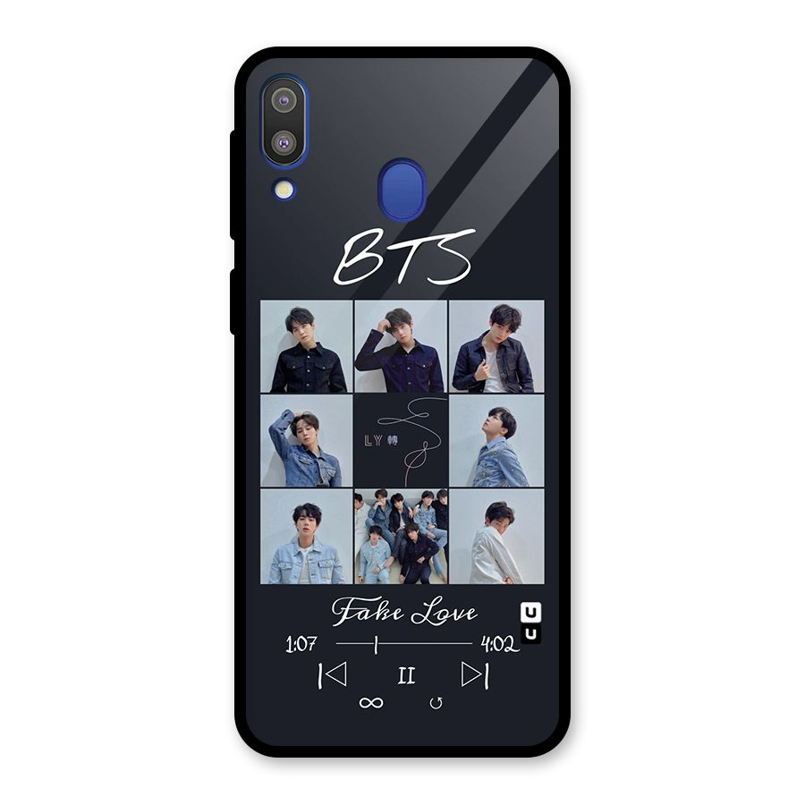 BTS Fake Love Glass Back Case for Galaxy M20