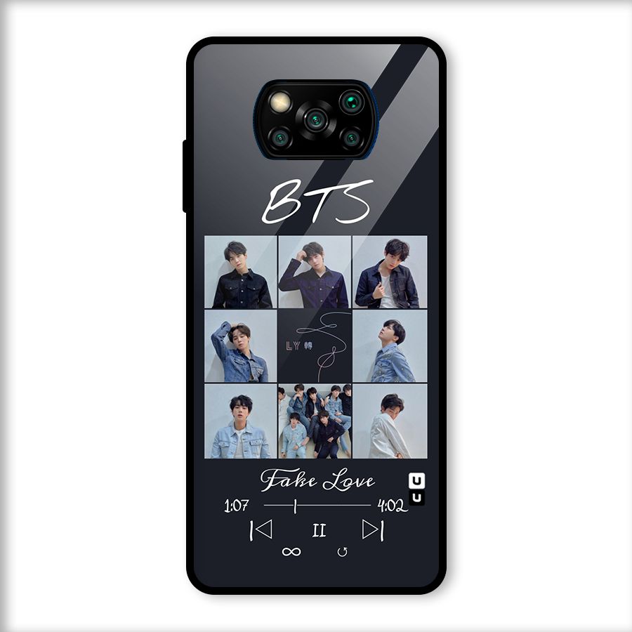 BTS Fake Love Glass Back Case for Poco X3