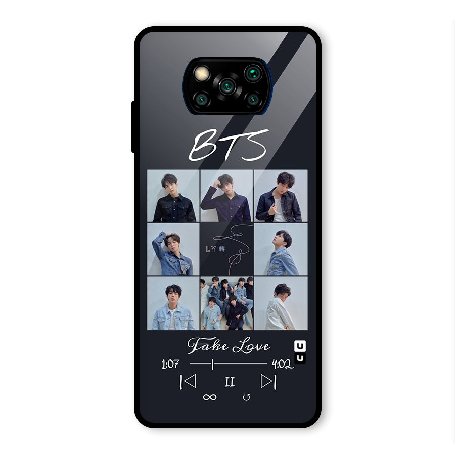 BTS Fake Love Glass Back Case for Poco X3 Pro